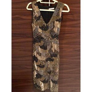 Alice + Olivia Gold Beaded Dress